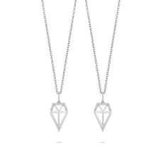 Load image into Gallery viewer, Hallmarkfinejewelry Two-of-a-Kind Diamond Slice Pendants in Sterling Silver with Diamonds
