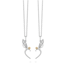 Load image into Gallery viewer, Hallmarkfinejewelry Two-of-a-Kind Dragonfly Pendants in Sterling Silver and 14K Yellow Gold with Diamonds
