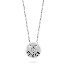 Load image into Gallery viewer, Hallmarkfinejewelry "Peace" Necklace in Sterling Silver with Diamond Accents

