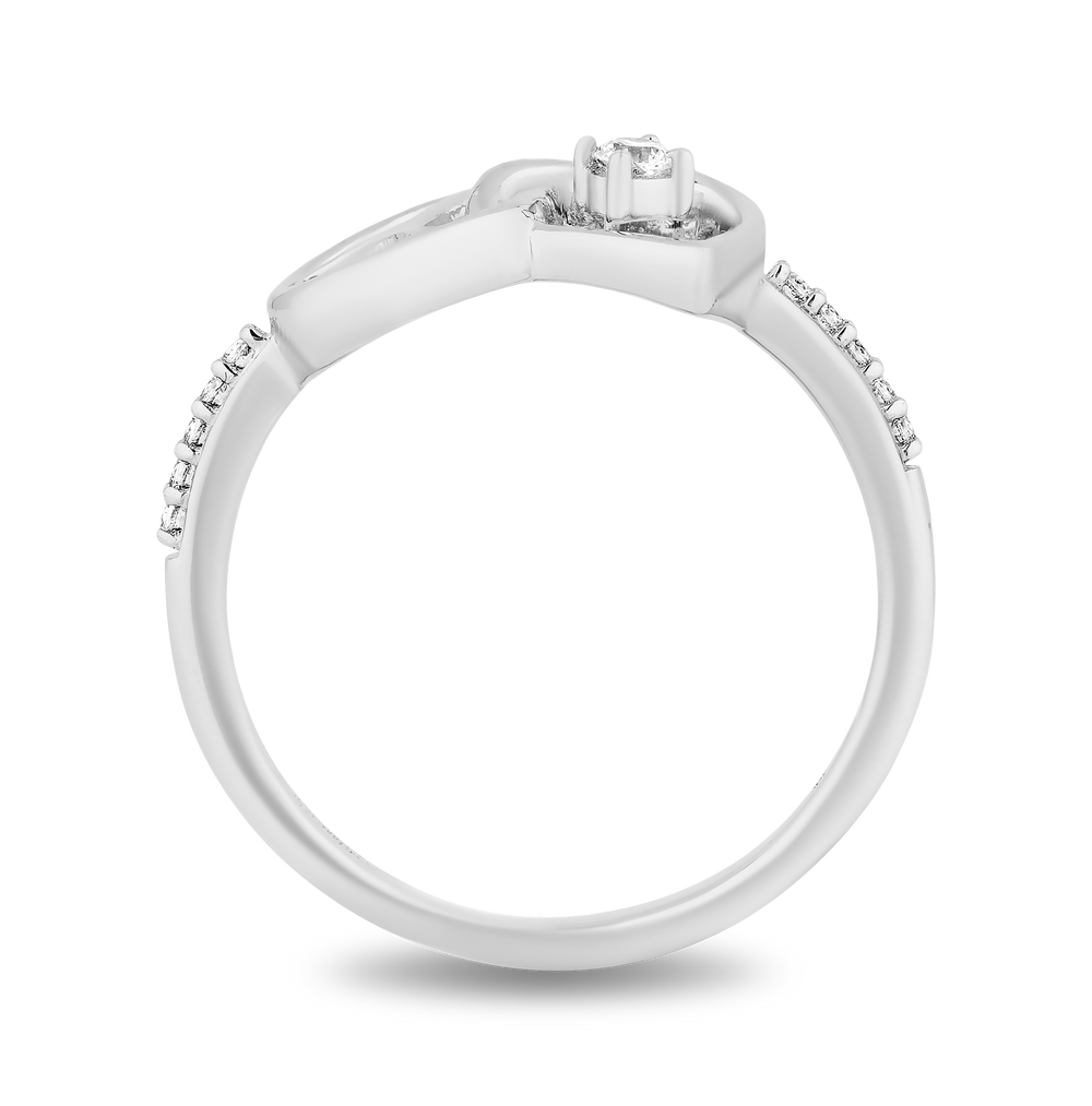 Hallmarkfinejewelry Peace and Love Ring in Sterling Silver with 1/10 Cttw of Diamonds