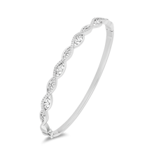 Load image into Gallery viewer, Hallmarkfinejewelry Lace Twist Bangle in Sterling Silver with Diamonds
