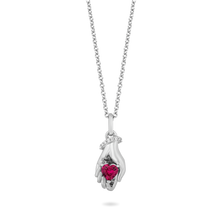 Load image into Gallery viewer, Hallmarkfinejewelry Take My Heart Pendant in Sterling Silver with Diamonds &amp; Created Ruby
