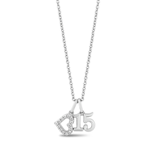 Load image into Gallery viewer, Hallmarkfinejewelry Quinceanera Charm Pendant in Sterling Silver with Diamonds
