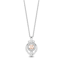 Load image into Gallery viewer, Hallmarkfinejewelry Sweet 15 Sterling Silver and 14K Rose Gold Pendant with Diamonds
