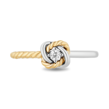 Load image into Gallery viewer, Hallmarkfinejewelry Diamond Love Knot Promise Ring in Sterling Silver and 14K Yellow Gold
