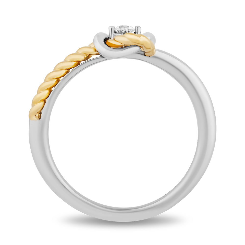 Hallmarkfinejewelry Diamond Love Knot Promise Ring in Sterling Silver and 14K Yellow Gold