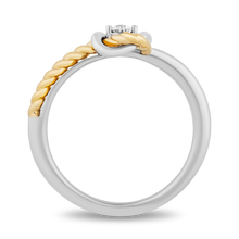 Load image into Gallery viewer, Hallmarkfinejewelry Diamond Love Knot Promise Ring in Sterling Silver and 14K Yellow Gold
