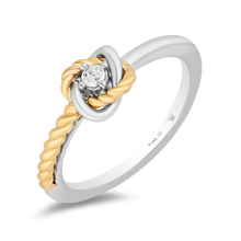 Load image into Gallery viewer, Hallmarkfinejewelry Diamond Love Knot Promise Ring in Sterling Silver and 14K Yellow Gold
