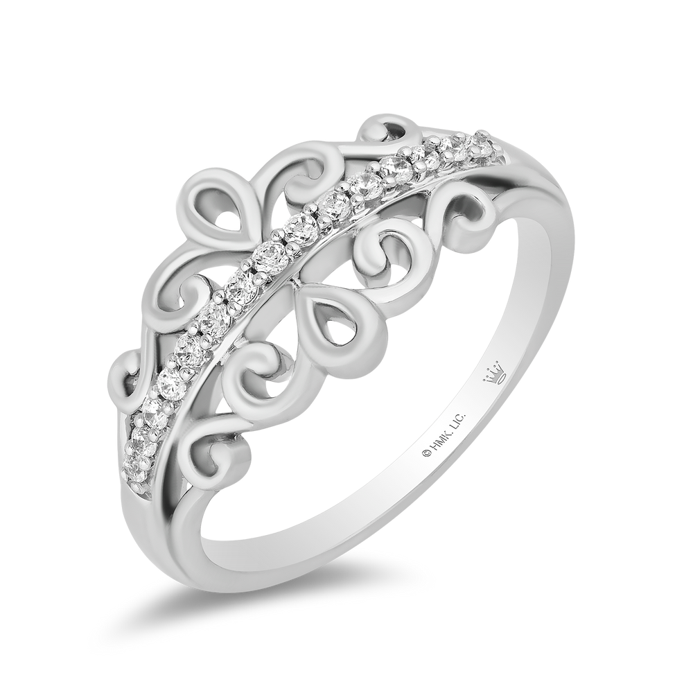 Hallmarkfinejewelry Touch of Lace Ring in Sterling Silver with Diamonds