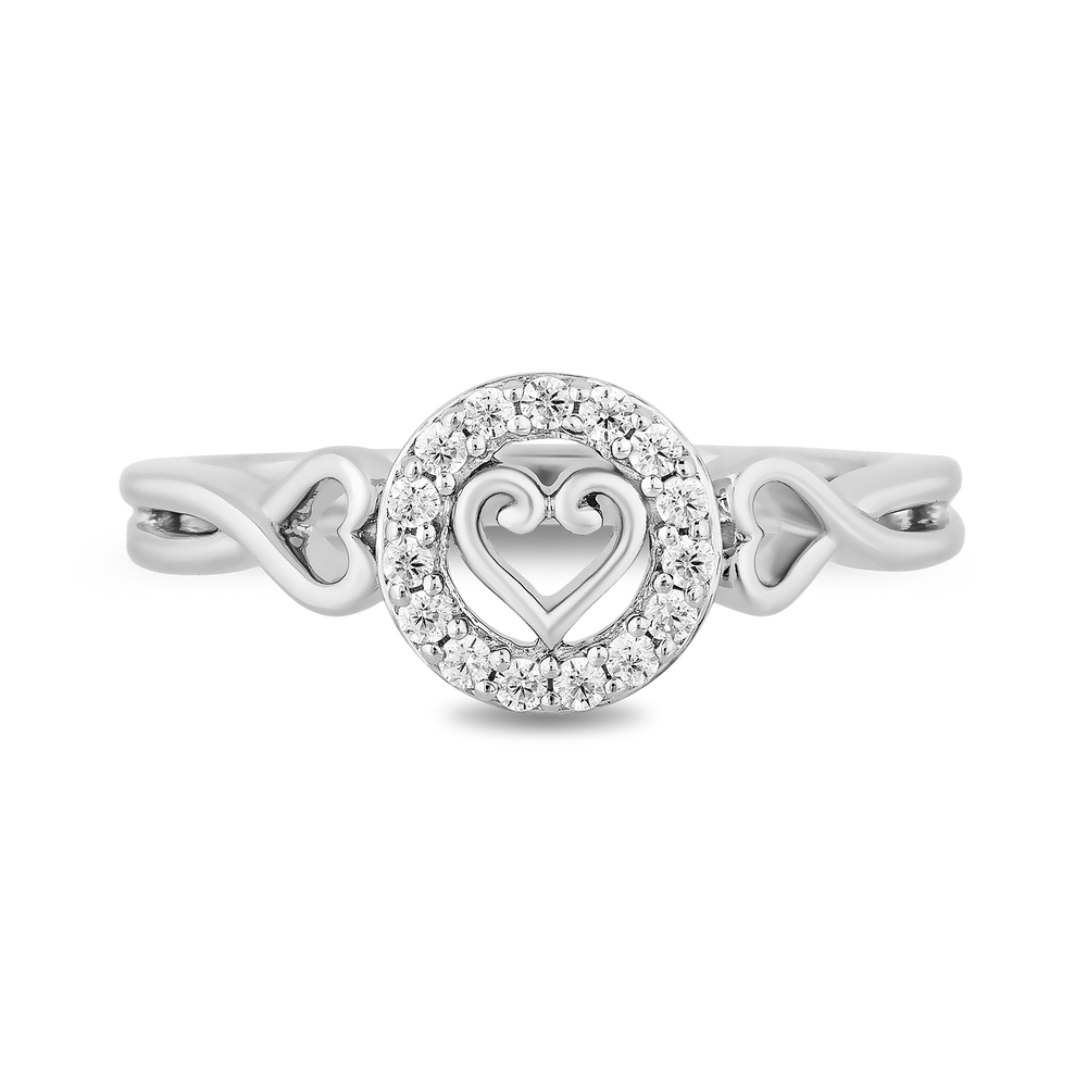 Hallmarkfinejewelry In Your Heart Ring in Sterling Silver with Diamonds