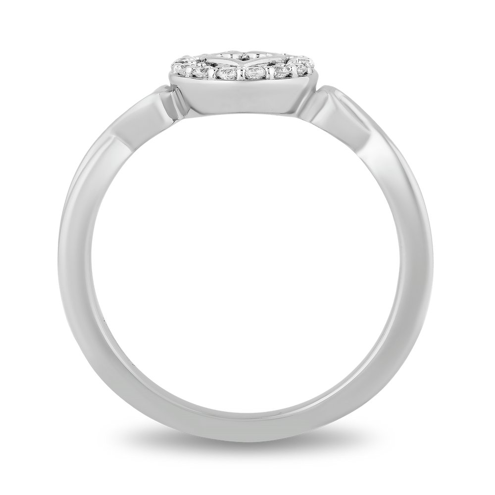 Hallmarkfinejewelry In Your Heart Ring in Sterling Silver with Diamonds
