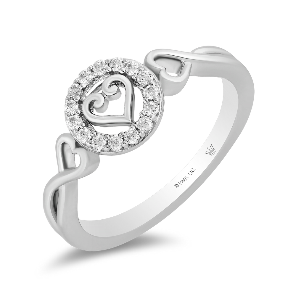 Hallmarkfinejewelry In Your Heart Ring in Sterling Silver with Diamonds