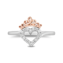Load image into Gallery viewer, Hallmarkfinejewelry Heart And Soul Ring in Sterling Silver and 14K Rose Gold with Diamonds
