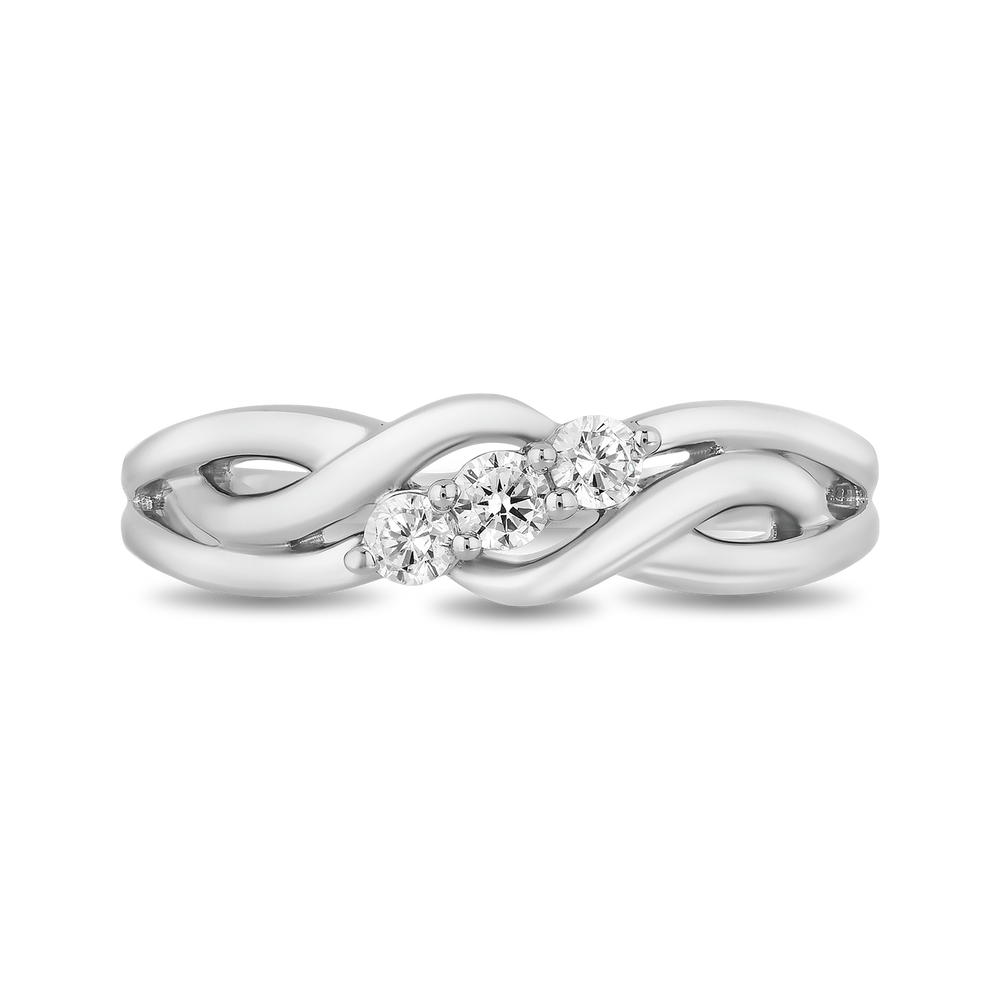 Hallmarkfinejewelry Eternal Connection Promise Ring in Sterling Silver with Diamonds