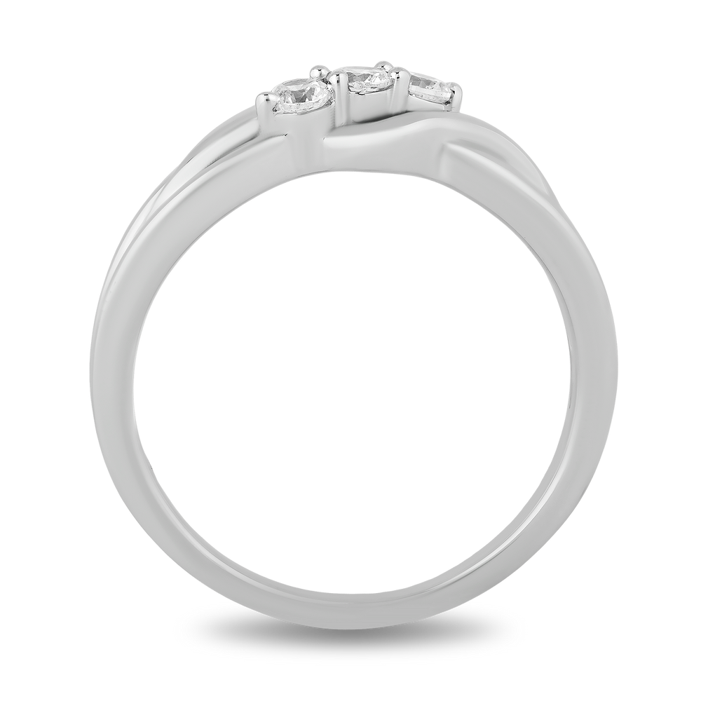 Hallmarkfinejewelry Eternal Connection Promise Ring in Sterling Silver with Diamonds