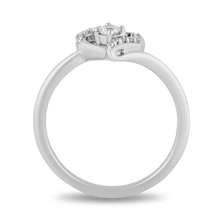 Load image into Gallery viewer, Hallmarkfinejewelry Medium Heartbeat Promise Ring in Sterling Silver with Diamonds
