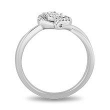 Load image into Gallery viewer, Hallmarkfinejewelry Large Heartbeat Promise Ring in Sterling Silver with Diamonds
