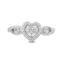Load image into Gallery viewer, Hallmarkfinejewelry Heart’s Desire Promise Ring in Sterling Silver with Diamonds
