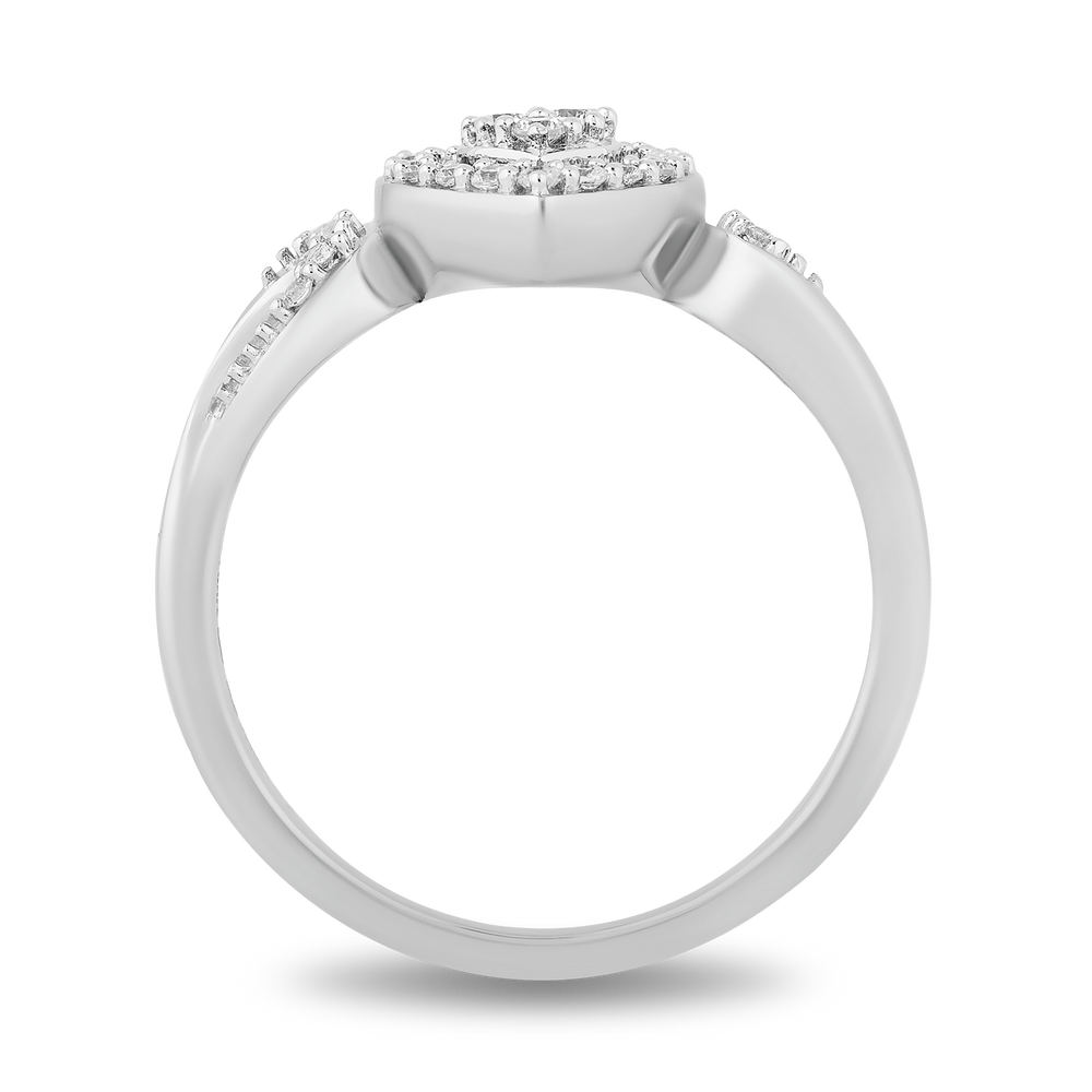 Hallmarkfinejewelry Heart’s Desire Promise Ring in Sterling Silver with Diamonds