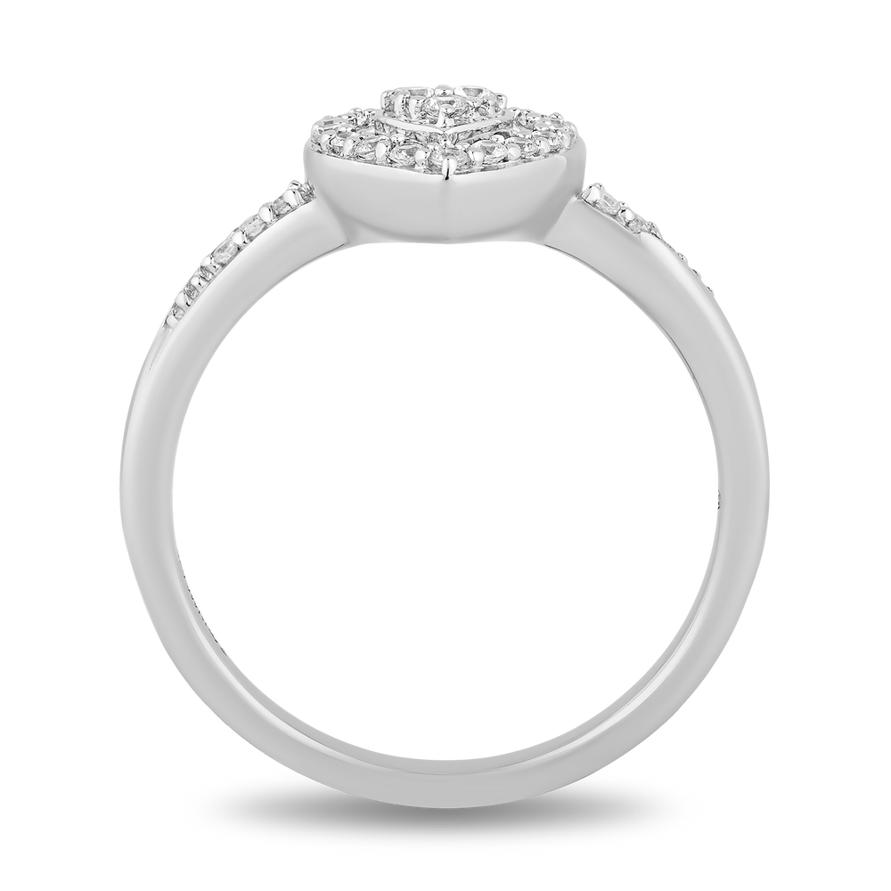 Hallmarkfinejewelry With All My Heart Promise Ring in Sterling Silver with Diamonds