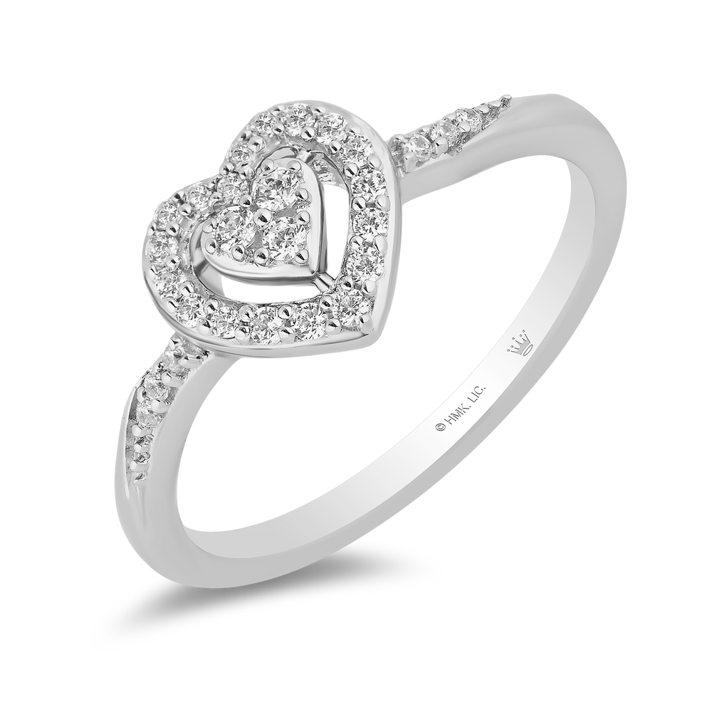 Hallmarkfinejewelry With All My Heart Promise Ring in Sterling Silver with Diamonds