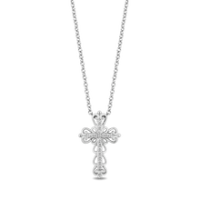 Load image into Gallery viewer, Hallmarkfinejewelry Lacy Cross Pendant in Sterling Silver with Diamonds
