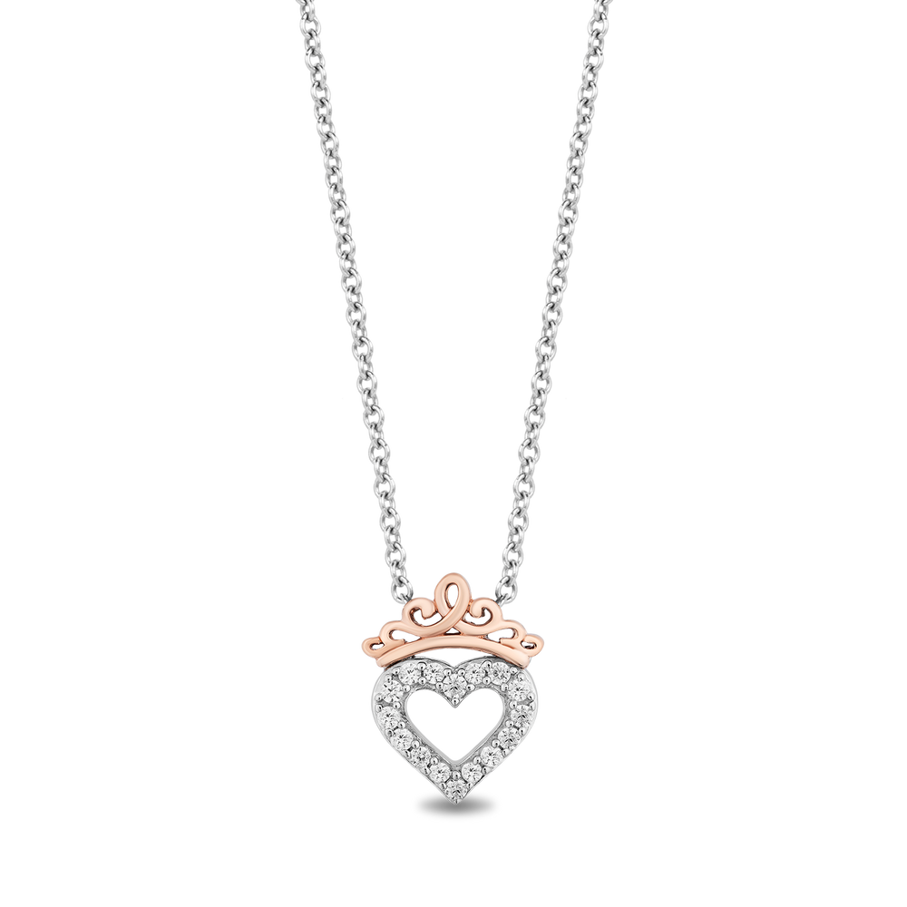 Hallmark Fine Jewerly Heart And Soul Pendant in Sterling Silver and 14K Rose Gold with Diamonds