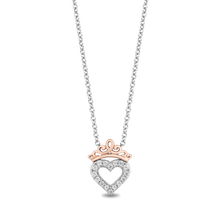 Load image into Gallery viewer, Hallmark Fine Jewerly Heart And Soul Pendant in Sterling Silver and 14K Rose Gold with Diamonds
