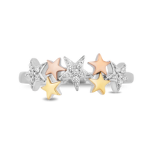 Load image into Gallery viewer, Hallmarkfinejewelry Starry Night Ring in Sterling Silver and 14K Yellow and Rose Gold with Diamonds
