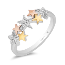 Load image into Gallery viewer, Hallmarkfinejewelry Starry Night Ring in Sterling Silver and 14K Yellow and Rose Gold with Diamonds

