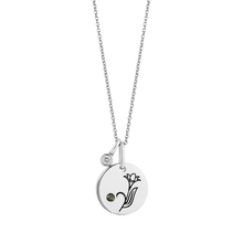 Load image into Gallery viewer, Hallmarkfinejewelry May Flower of the Month Pendant in Sterling Silver with Green Tourmaline and Diamond Accent

