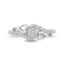 Load image into Gallery viewer, Hallmarkfinejewelry Open Heart Diamond Promise Ring in Sterling Silver
