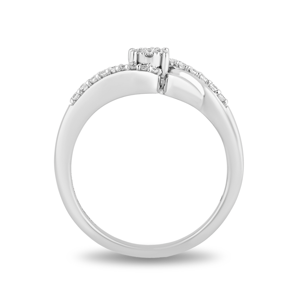 Hallmarkfinejewelry Open Heart Diamond Promise Ring in Sterling Silver