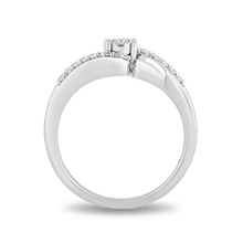 Load image into Gallery viewer, Hallmarkfinejewelry Open Heart Diamond Promise Ring in Sterling Silver

