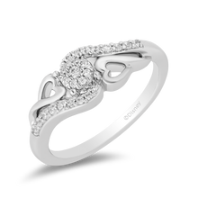 Load image into Gallery viewer, Hallmarkfinejewelry Open Heart Diamond Promise Ring in Sterling Silver
