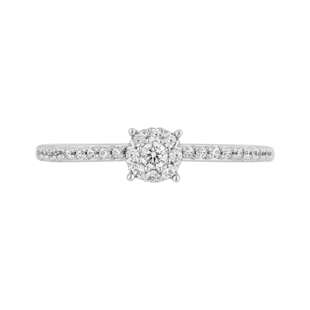 Hallmarkfinejewelry Eternity Promise Ring in Sterling Silver and 14K Yellow Gold
