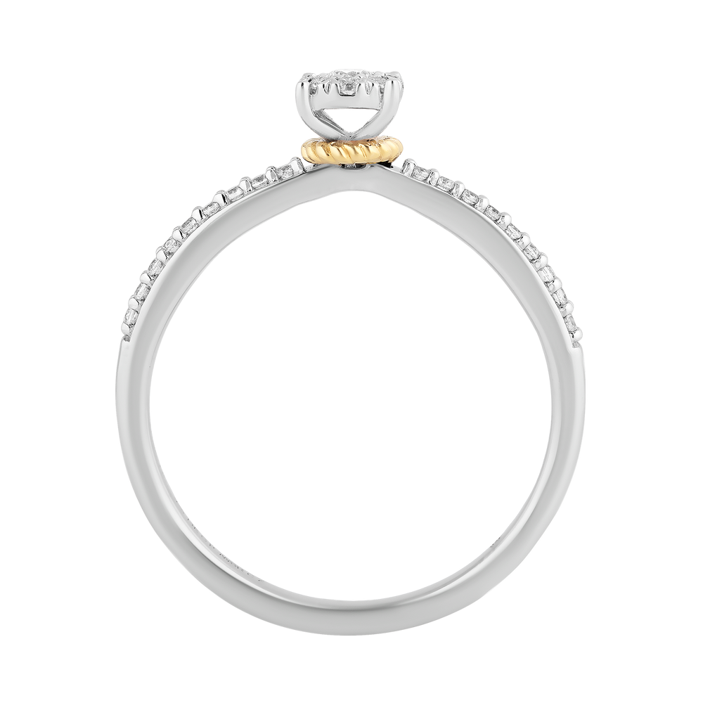 Hallmarkfinejewelry Eternity Promise Ring in Sterling Silver and 14K Yellow Gold