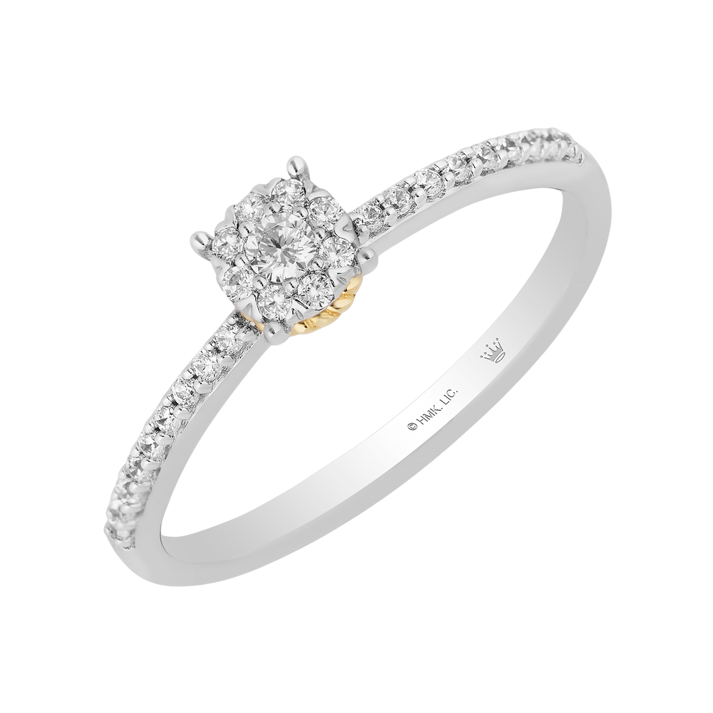 Hallmarkfinejewelry Eternity Promise Ring in Sterling Silver and 14K Yellow Gold