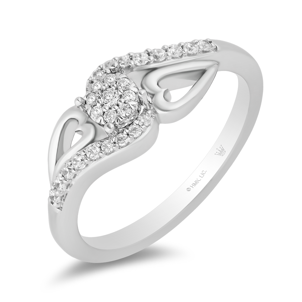 Hallmarkfinejewelry Melted Heart Diamond Promise Ring in Sterling Silver