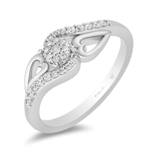 Load image into Gallery viewer, Hallmarkfinejewelry Melted Heart Diamond Promise Ring in Sterling Silver
