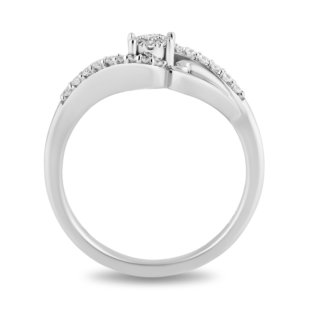 Hallmarkfinejewelry Melted Heart Diamond Promise Ring in Sterling Silver