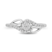 Load image into Gallery viewer, Hallmarkfinejewelry Melted Heart Diamond Promise Ring in Sterling Silver
