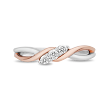 Load image into Gallery viewer, Hallmarkfinejewelry Two-Tone Eternal Connection Promise Ring in Sterling Silver and 14K Rose Gold with Diamonds
