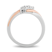 Load image into Gallery viewer, Hallmarkfinejewelry Two-Tone Eternal Connection Promise Ring in Sterling Silver and 14K Rose Gold with Diamonds
