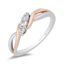 Load image into Gallery viewer, Hallmarkfinejewelry Two-Tone Eternal Connection Promise Ring in Sterling Silver and 14K Rose Gold with Diamonds

