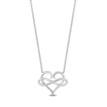 Load image into Gallery viewer, Hallmarkfinejewelry Infinity Love Heart Necklace in Sterling Silver with 1/4 Cttw Diamonds
