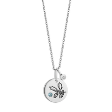 Load image into Gallery viewer, Hallmarkfinejewelry December Flower of the Month Pendant in Sterling Silver with Swiss Blue Topaz and Diamond Accent
