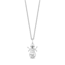 Load image into Gallery viewer, Hallmarkfinejewelry Swirling Snowman Pendant in Sterling Silver with Diamond Accent
