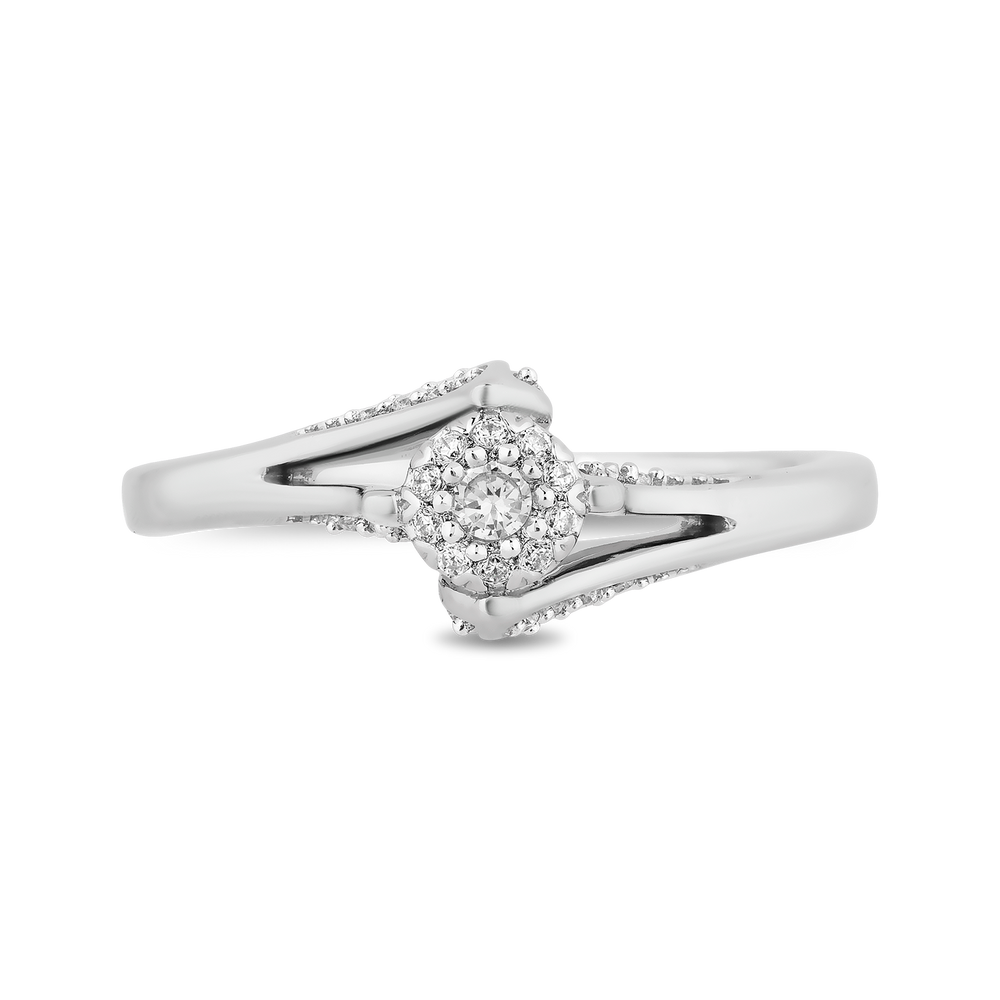 Hallmarkfinejewelry Minimalist Diamond Promise Ring in Sterling Silver