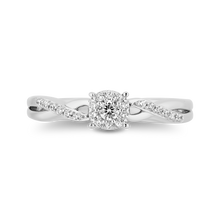 Load image into Gallery viewer, Hallmarkfinejewelry Diamond Halo Criss-Cross Promise Ring in Sterling Silver
